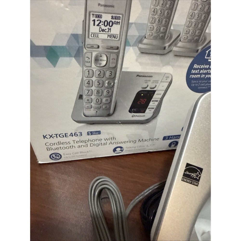 Panasonic KX-TGE463 Cordless Phone and Digital Answering Machine with Bluetooth
